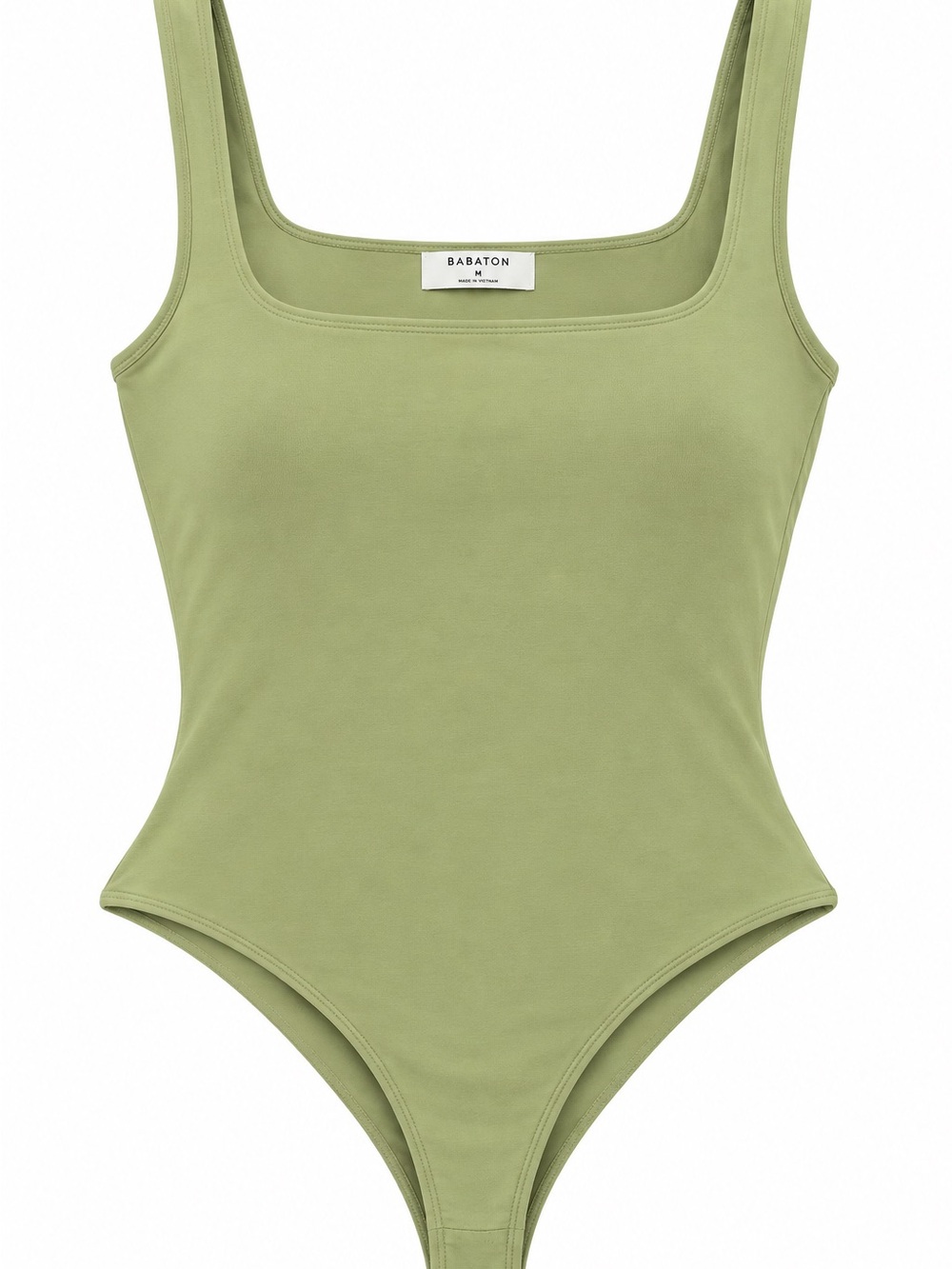 Aritzia Babaton Contour Square Neck Tank Bodysuit Sage Green M